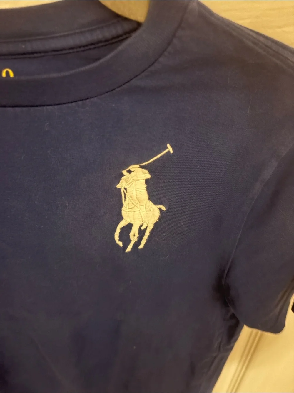 Ralph Lauren Navy Short-Sleeve Polo Logo Tee with White Accents